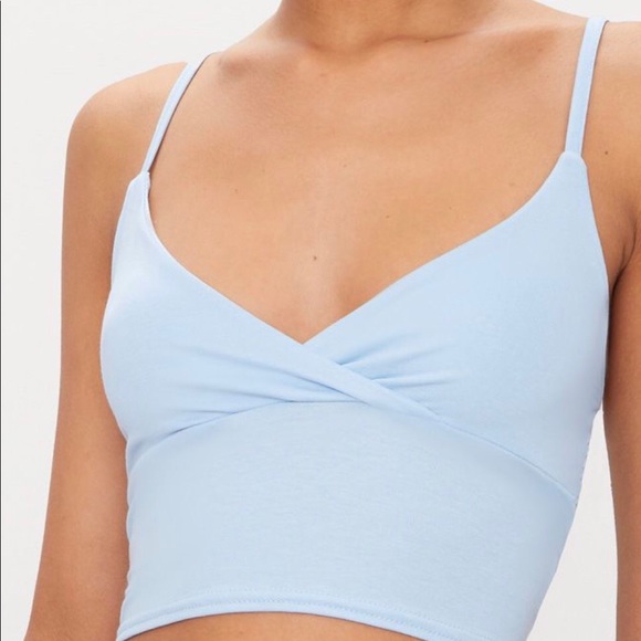 🦋SOLD‼️ Basic Pastel Blue Jersey Bralet Top - Picture 3 of 4